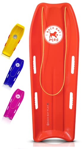 47in High Density Plastic Snow Sled with Pull Rope & 4 Handles Y414287