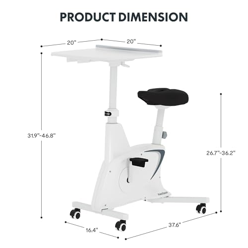 White 3-IN-1 Exercise Bike with Adjustable Resistance LCD Display Seat Desktop P562