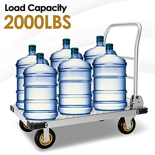 Portable Folding Flatbed Cart with 5'' Wheels V6954