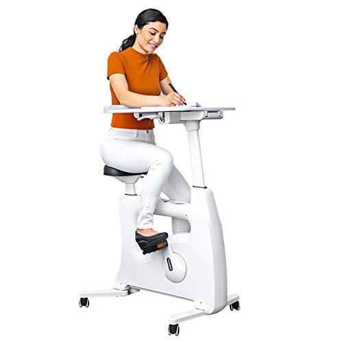 White 3-IN-1 Exercise Bike with Adjustable Resistance LCD Display Seat Desktop P562