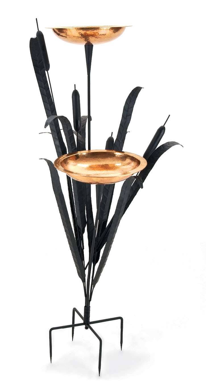 Double Cattail Birdbath K57541