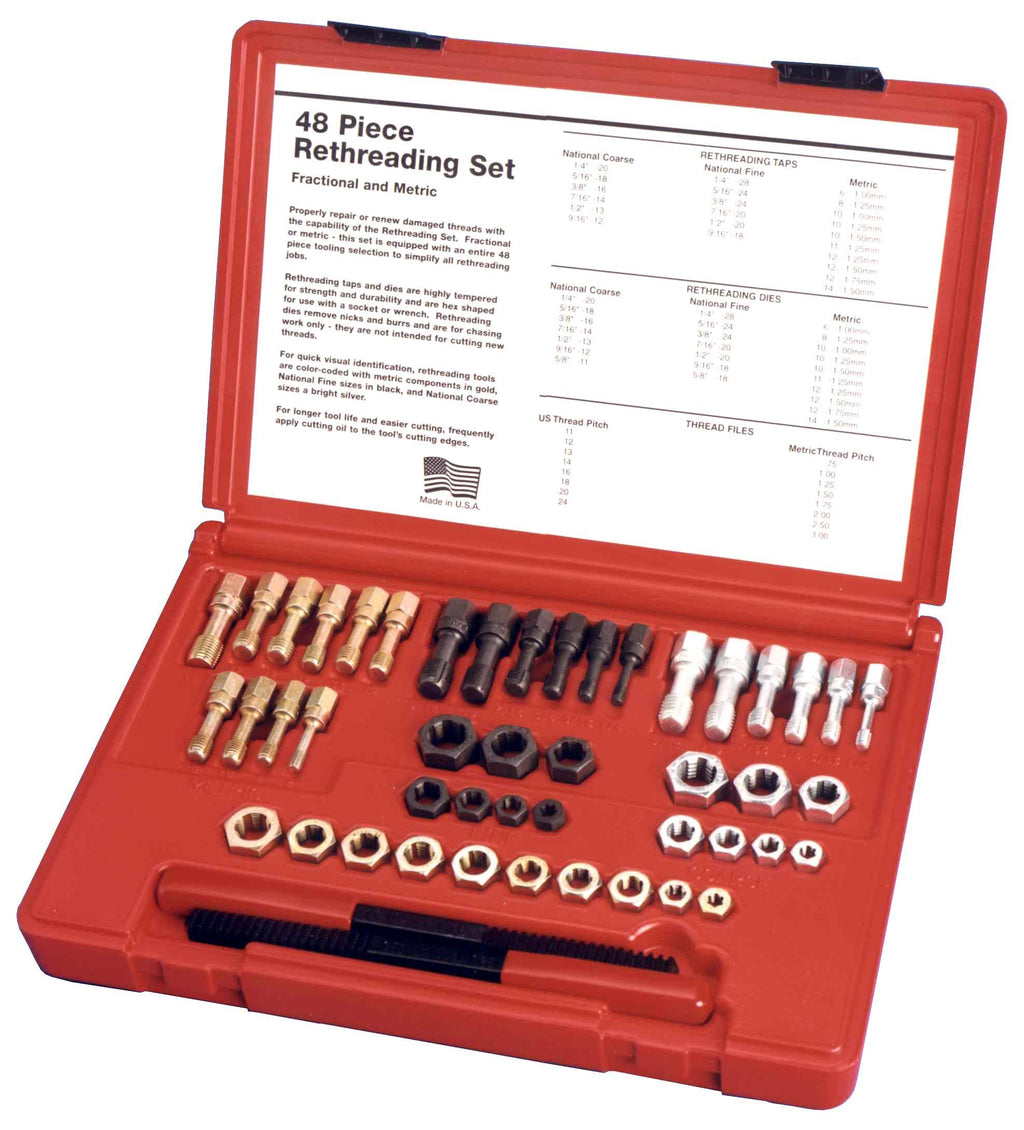 48 Piece SAE & Metric Thread Restorer Kit P80585