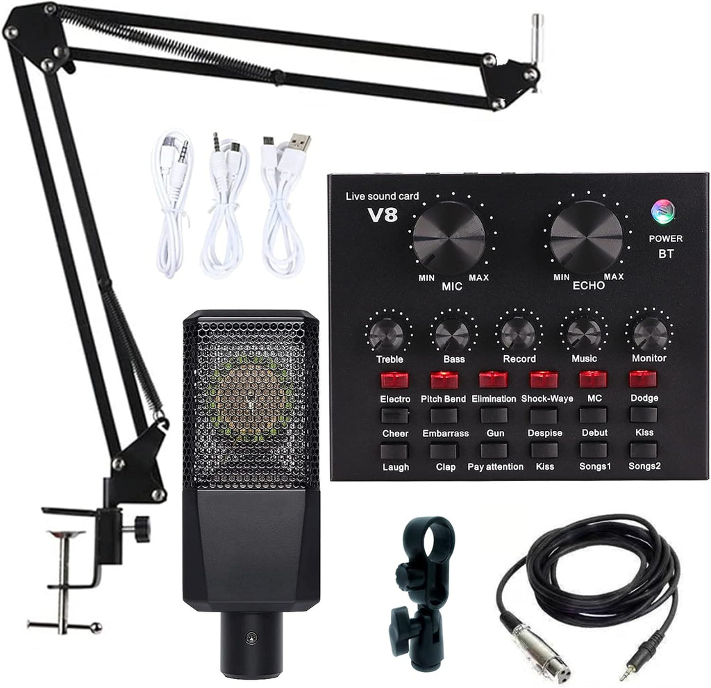 Podcast Equipment Bundle with Voice Changer Live Sound Card Audio Interface Pack of 2 L415