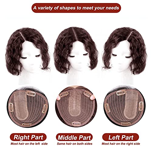 Dark Brown 12" Silktop Human Hair Topper T514547