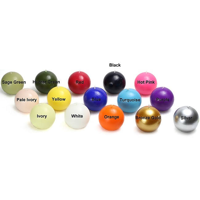 Hot Pink Ball Candles 12Pcs C74190
