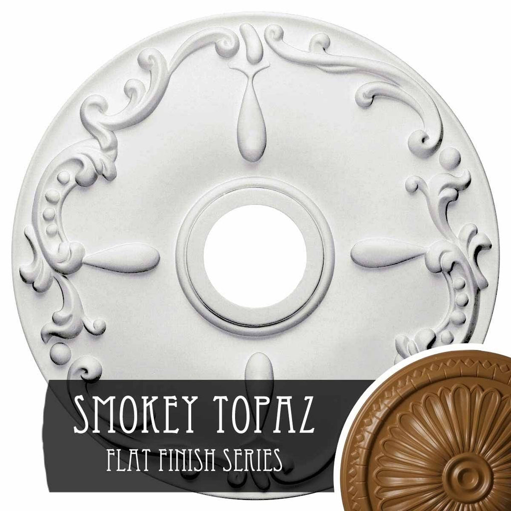 18 inch Ceiling Medallion Hand-Painted Smokey Topaz Orange K645846