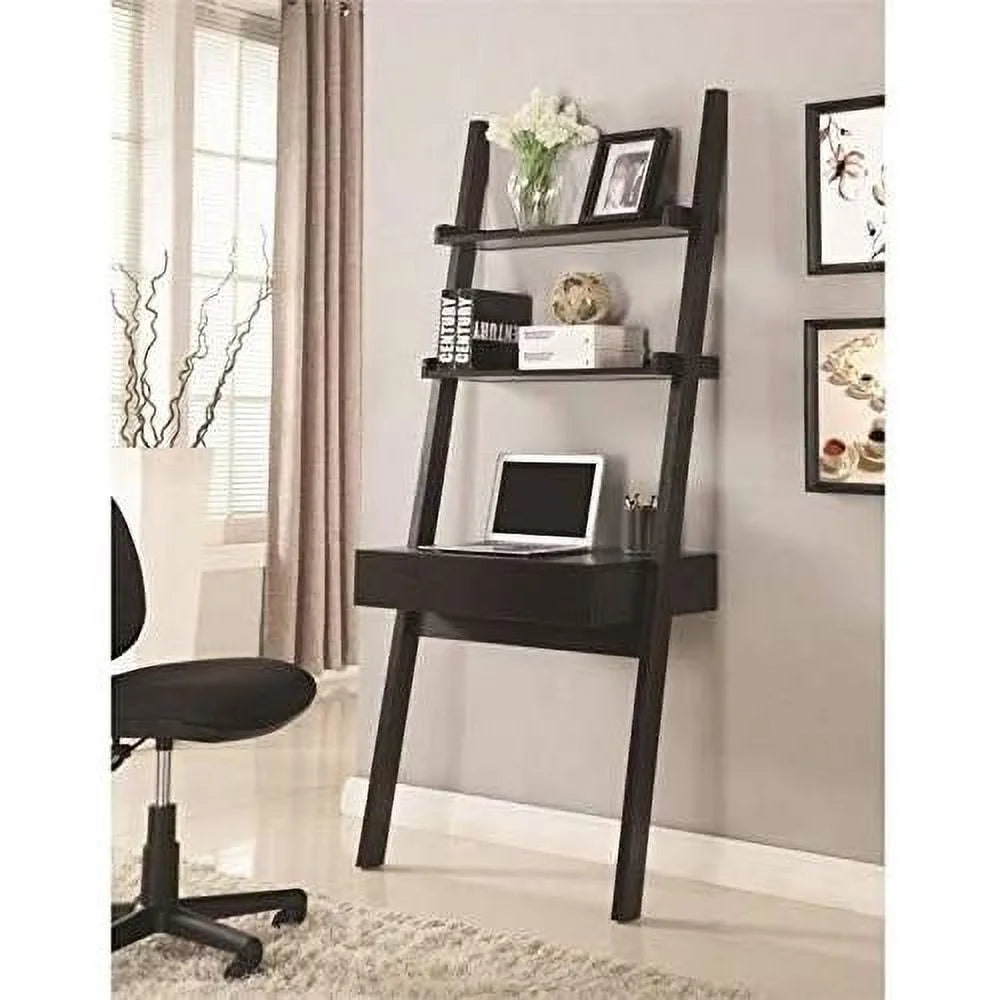 Cappuccino Wall Leaning Ladder Writing Desk C640593