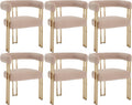 Set of 6 Velvet Khaki Dining Chairs M952715