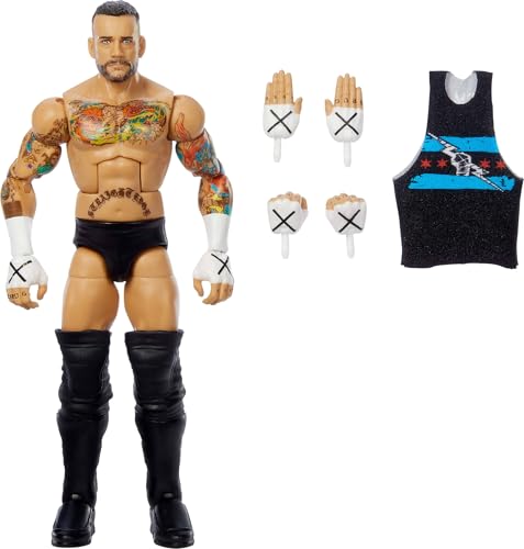 WWE Elite Action Figure & Accessories Set, 6-inch Collectible with Swappable Hands Y254