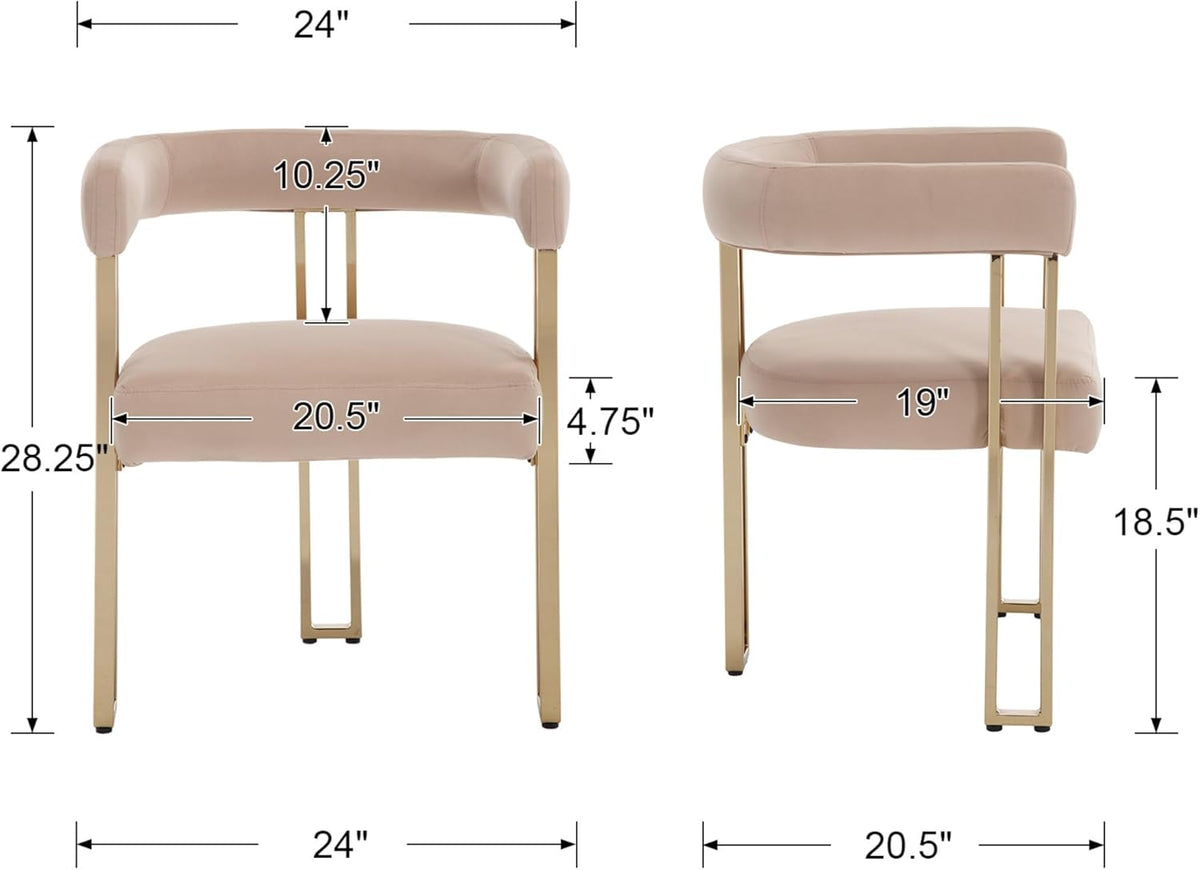 Set of 6 Velvet Khaki Dining Chairs M952715