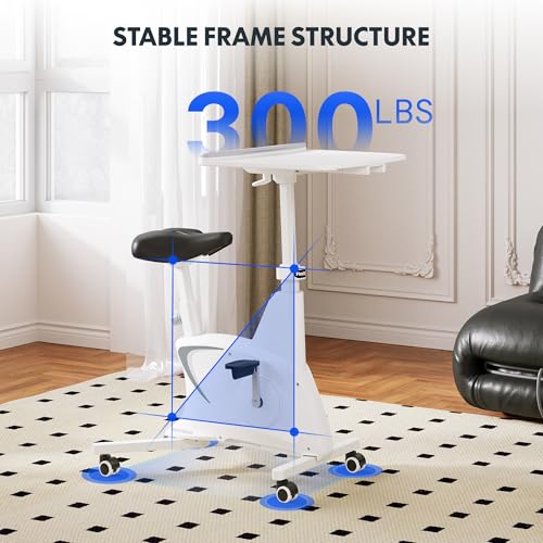 White 3-IN-1 Exercise Bike with Adjustable Resistance LCD Display Seat Desktop P562