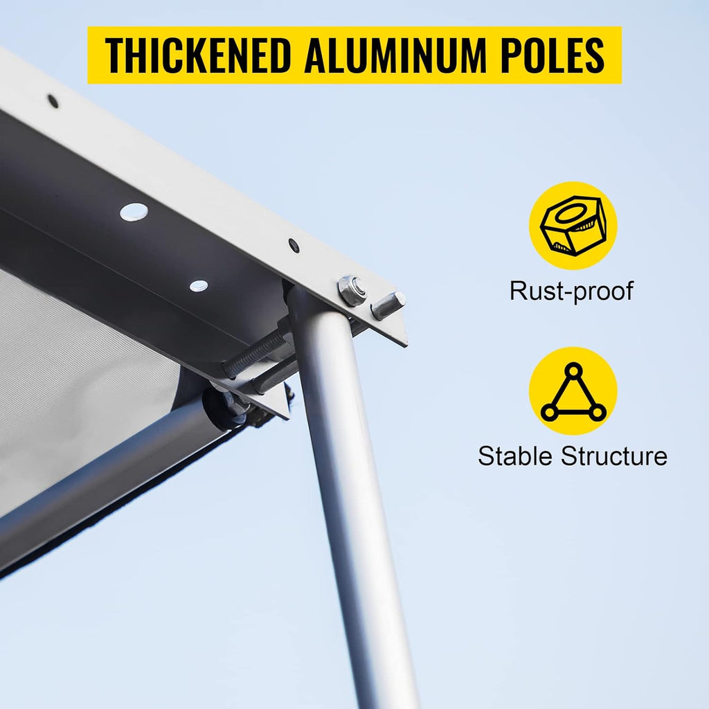 6.5'x6.5' Waterproof UV50+ Retractable Car Side Awning with Carry Bag X997867