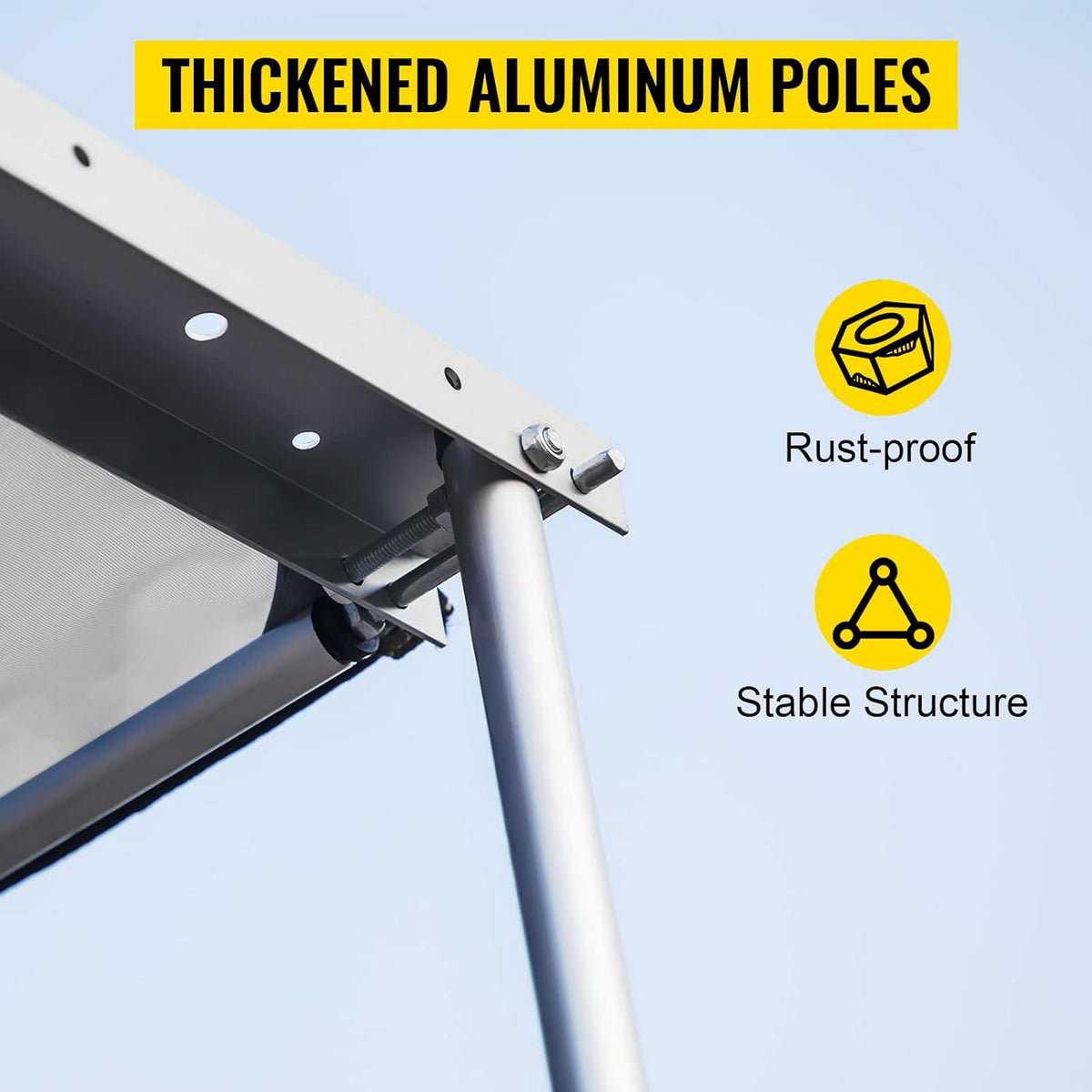 6.5'x6.5' Waterproof UV50+ Retractable Car Side Awning with Carry Bag X997867