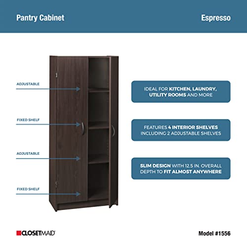 White 2 Door Pantry Cabinet with Adjustable Shelves R200806