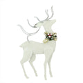 Snowy White Glitter Embellished Reindeer Christmas Tabletop Decor N14907