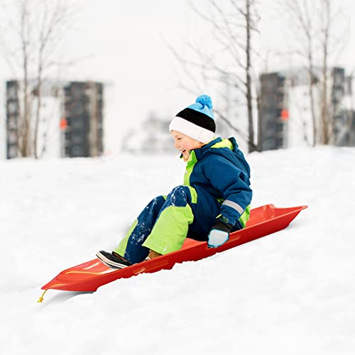47in High Density Plastic Snow Sled with Pull Rope & 4 Handles Y414287