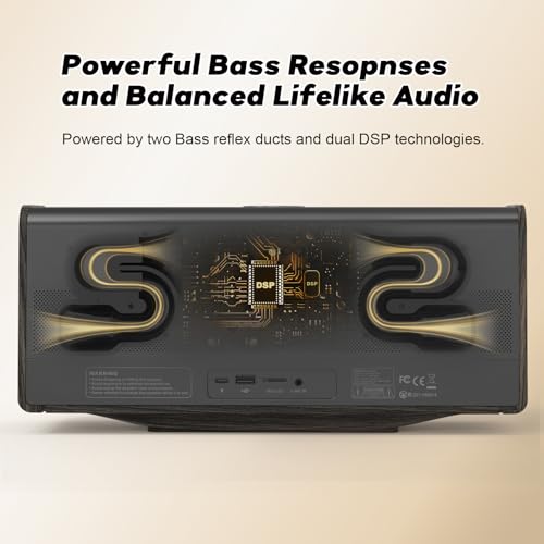 Gold Bluetooth Speaker with 80W Sound and 18H Playtime M26537