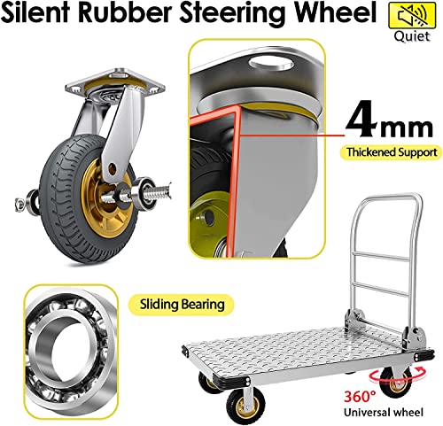 Portable Folding Flatbed Cart with 5'' Wheels V6954