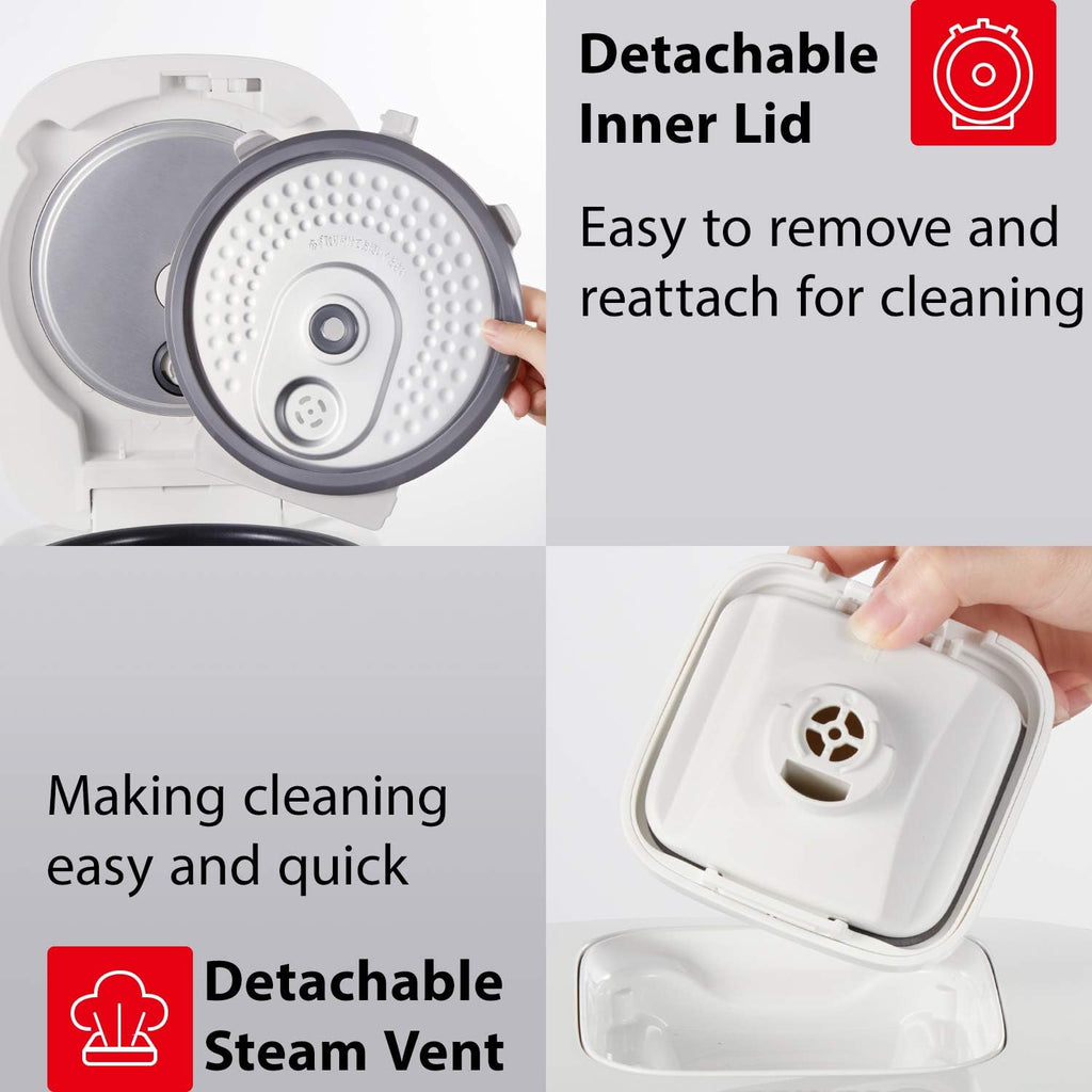 White 5.5 Cups Digital Multi-functional Rice Cooker R760192