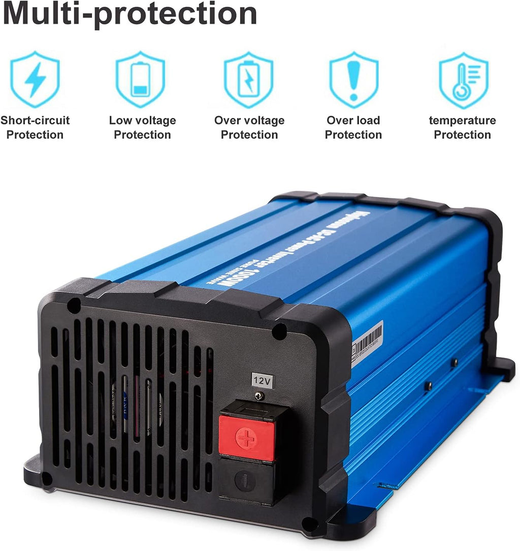 1000 watt Pure Sine Wave Power Inverter 12V to 110V DC to AC with Remote Controller G841