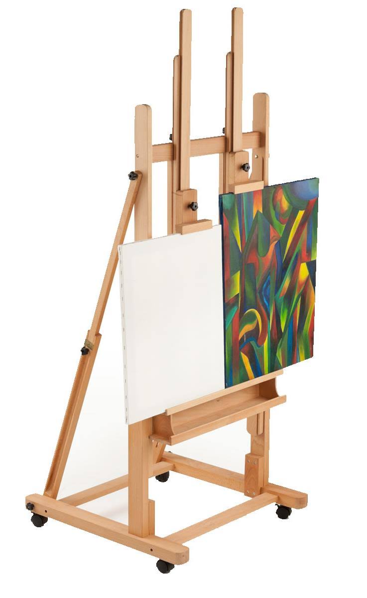 X-Large Beech Wood Floor Easel with Locking Wheels J457991