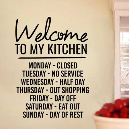 Welcome to My Kitchen Wall Decal Black Y8479
