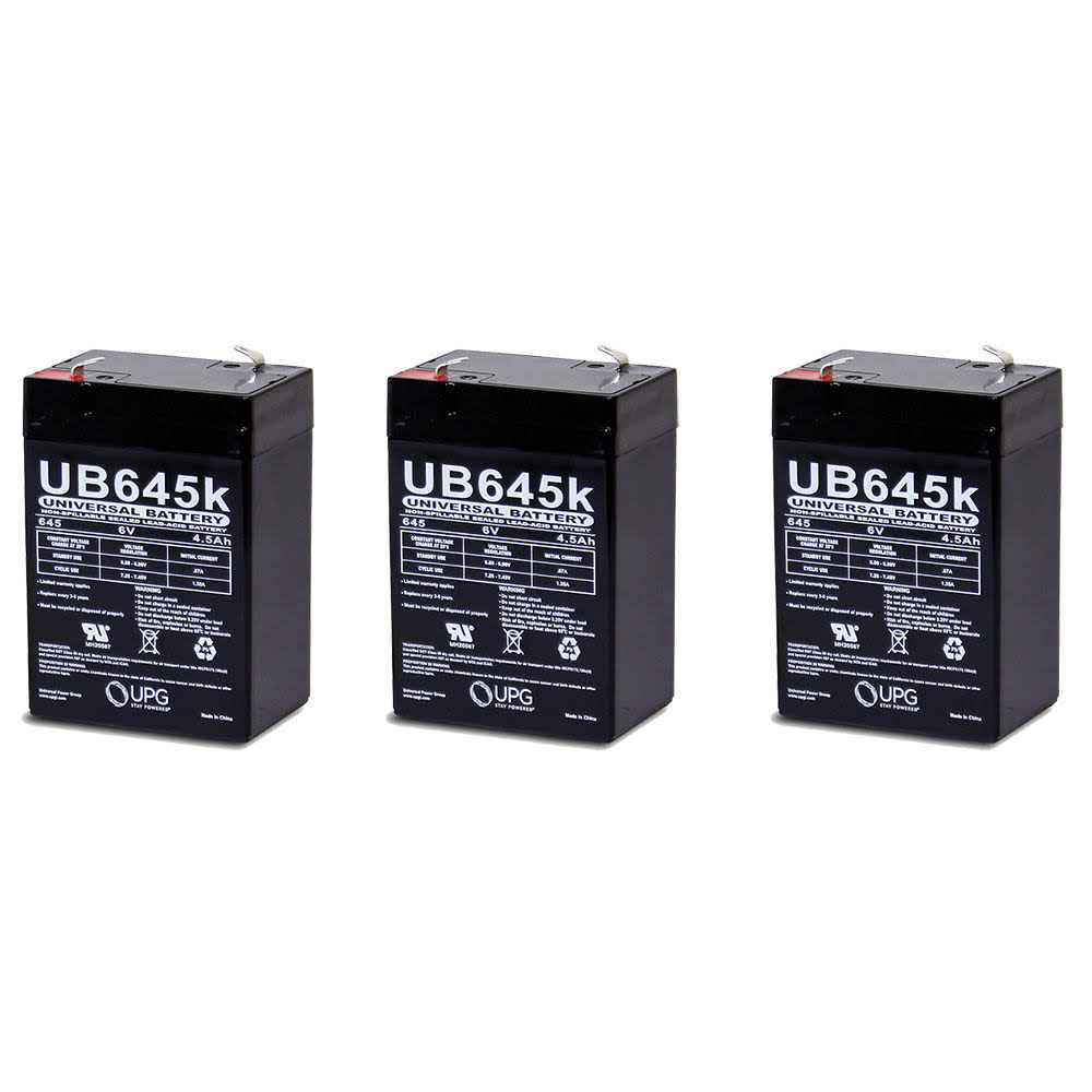 6 Volt 4.5Ah Rechargeable Sealed Battery 3 Pack R97086