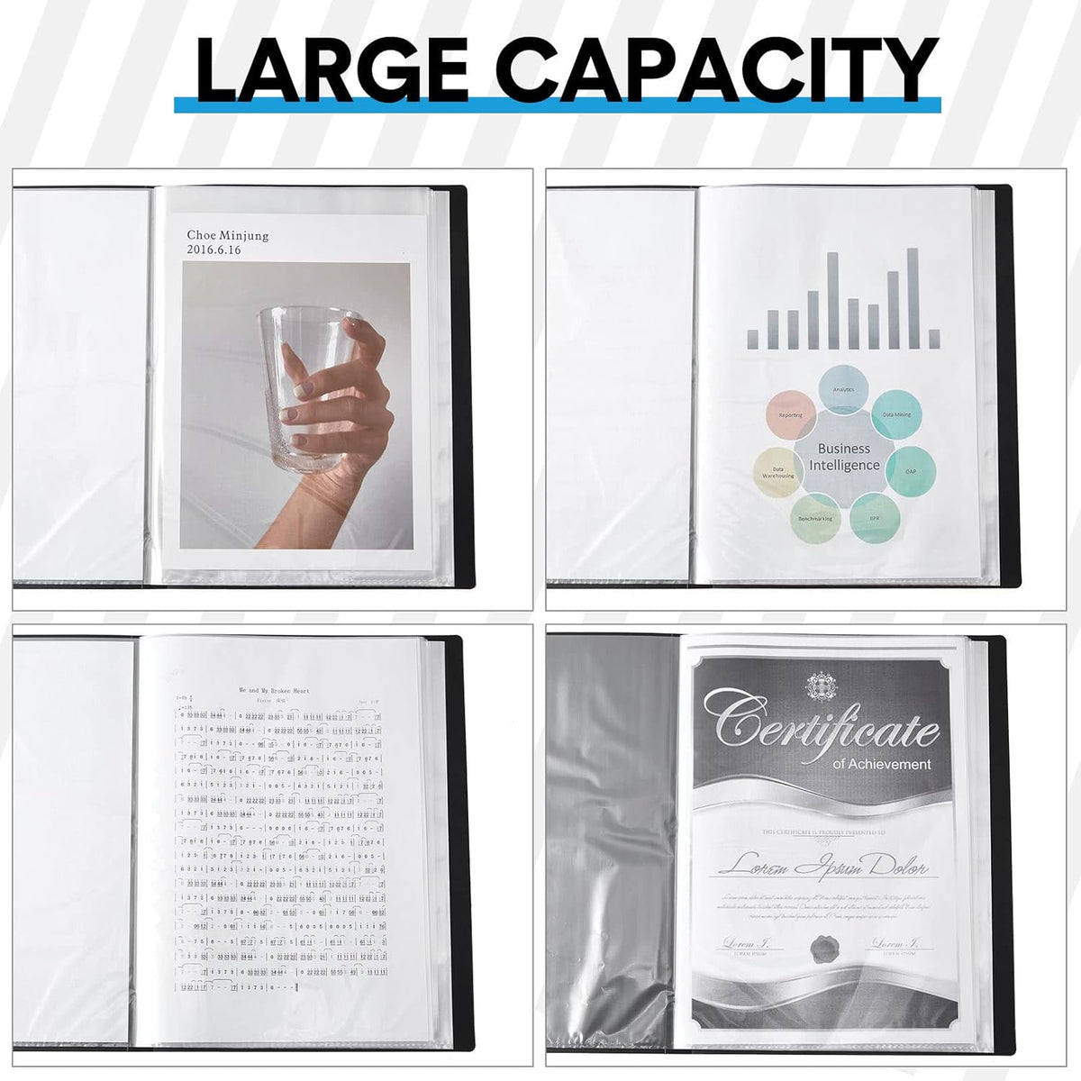 24 Pcs Black 30 Pocket Art Portfolio Binder Y372
