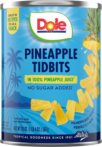 Pineapple Tidbits in 100% Pineapple Juice, 20 Oz (Pack of 6) V673