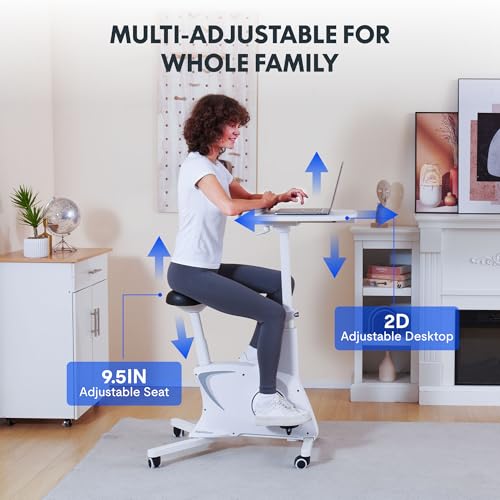 White 3-IN-1 Exercise Bike with Adjustable Resistance LCD Display Seat Desktop P562