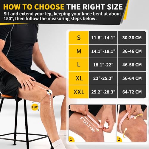 2 Pack Knee Compression Sleeves with Side Stabilizers & Patella Gel Pad N6082