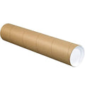 Kraft Mailing Tubes with Caps, 4 x 26, Pack of 15 R39281