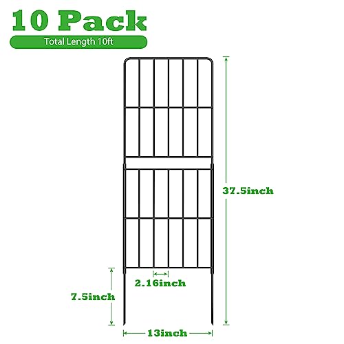 10 Pack 37.5in x 10ft Rustproof Metal Wire Garden Fence N619