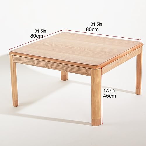Kotatsu Table Blanket with Electric Heater, Japanese Furniture Futon Floor Table Set, Wooden Coffee Table H875331
