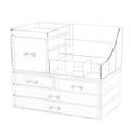 Clear Makeup Organizer With Drawers, Stackable Cosmetic Storage Display Case W5287