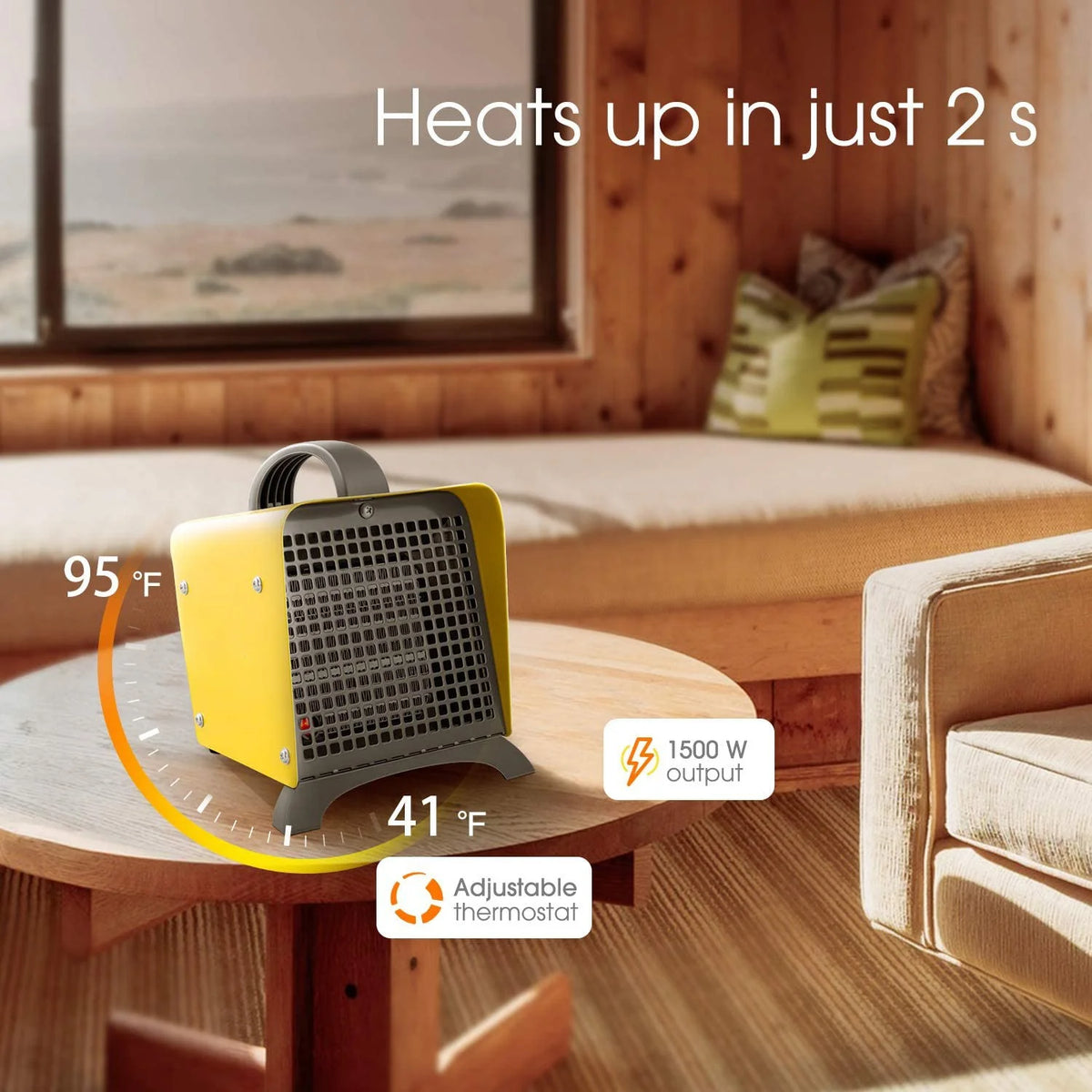 1500W Ceramic Portable Space Heater E2716