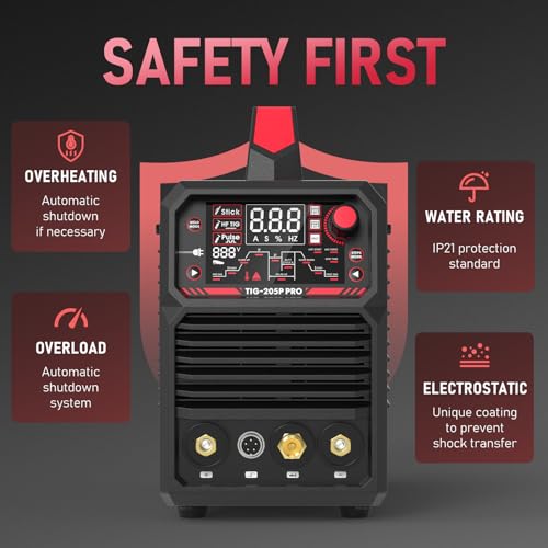 200A AC/DC Pulse TIG Welder with Large LED Display V721526