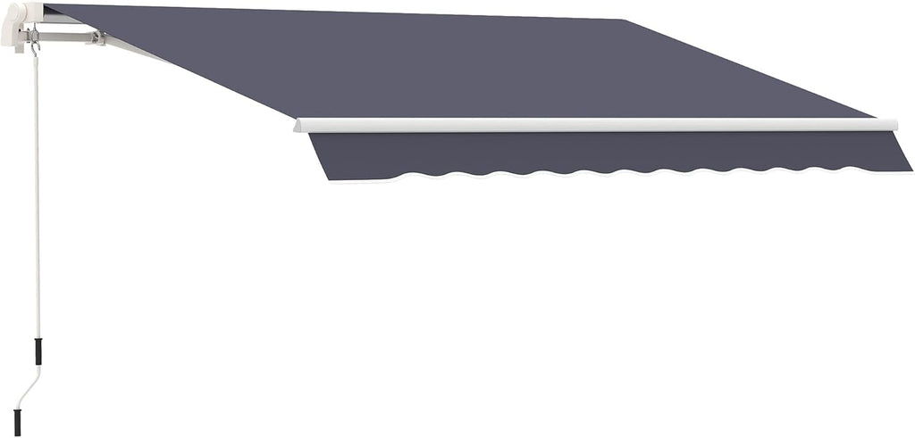 10' x 8' Manual Retractable Awning with UV Protection, Red Stripe W23570