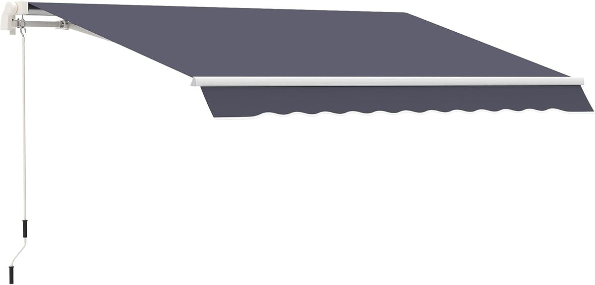 10' x 8' Manual Retractable Awning with UV Protection, Red Stripe W23570