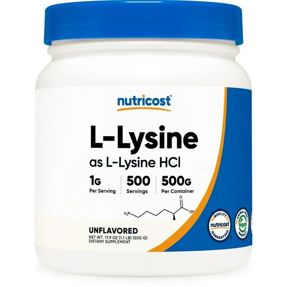 L-Lysine Powder 500 Grams Non-GMO Gluten Free J223882