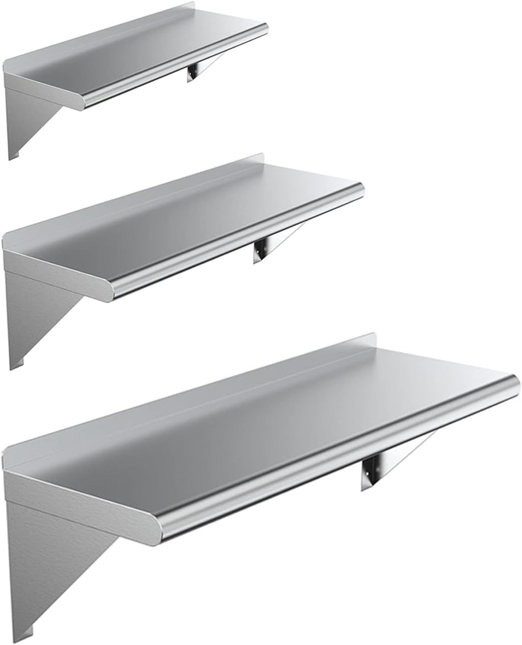 Stainless Steel Wall Mount Floating NSF Shelving V79430