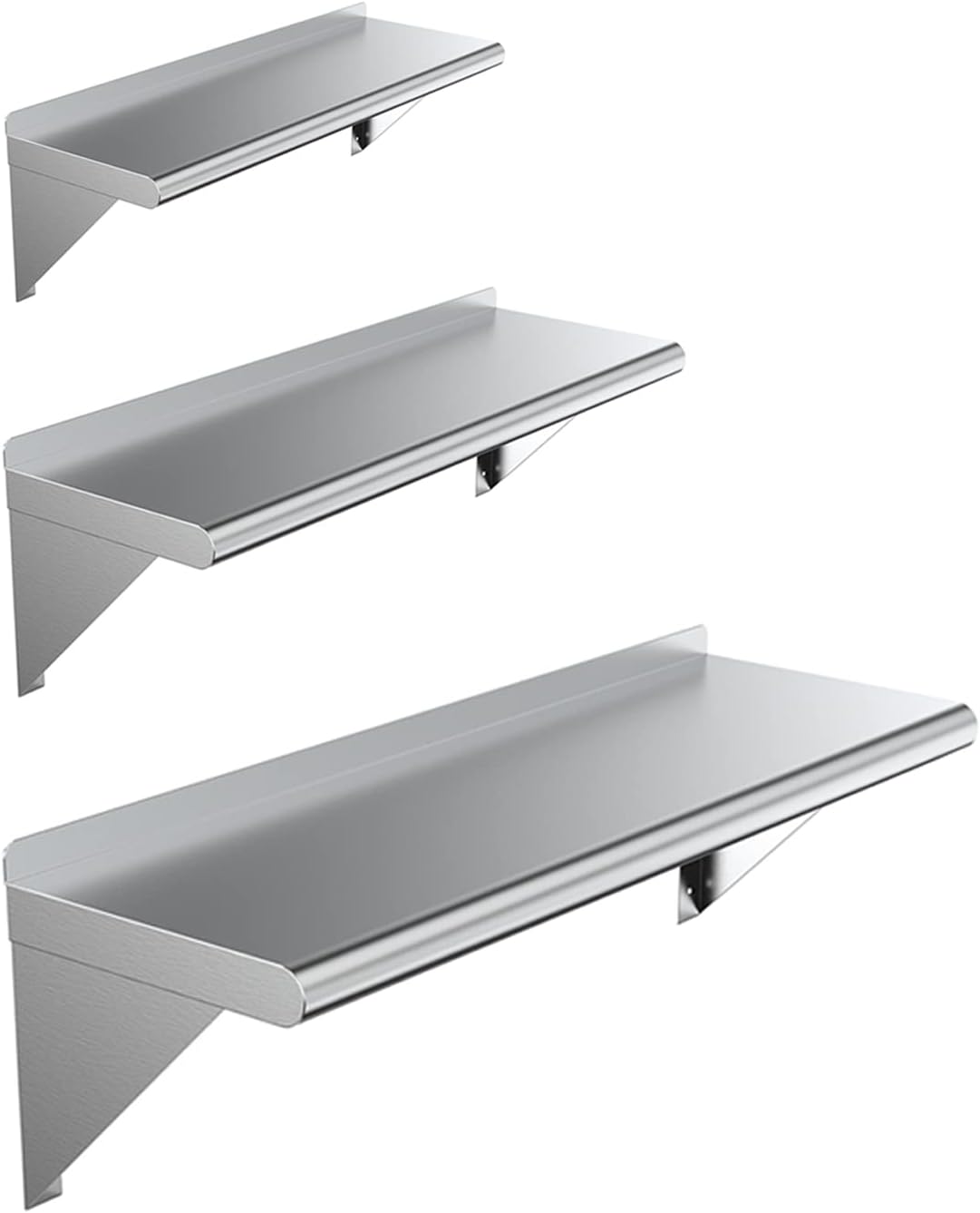 Stainless Steel Wall Mount Floating NSF Shelving V79430