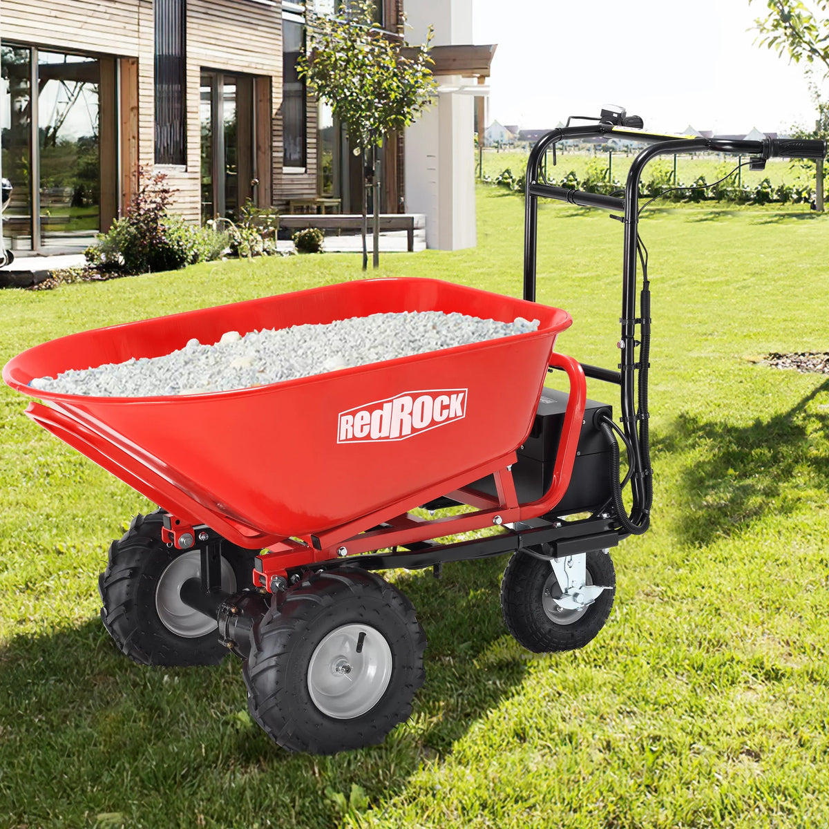 48V28Ah 500W Steel Electric Wheelbarrow Utility Cart N6208