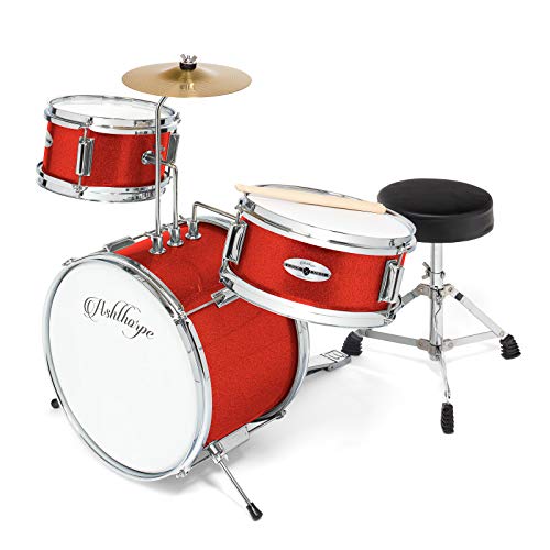3-Piece Kids Drum Set with 14" Bass, Throne, Cymbal, Pedal & Drumsticks M282