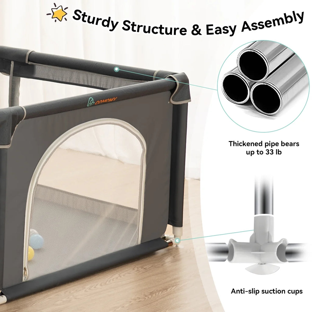 63x63'' Gray Baby Playpen T973