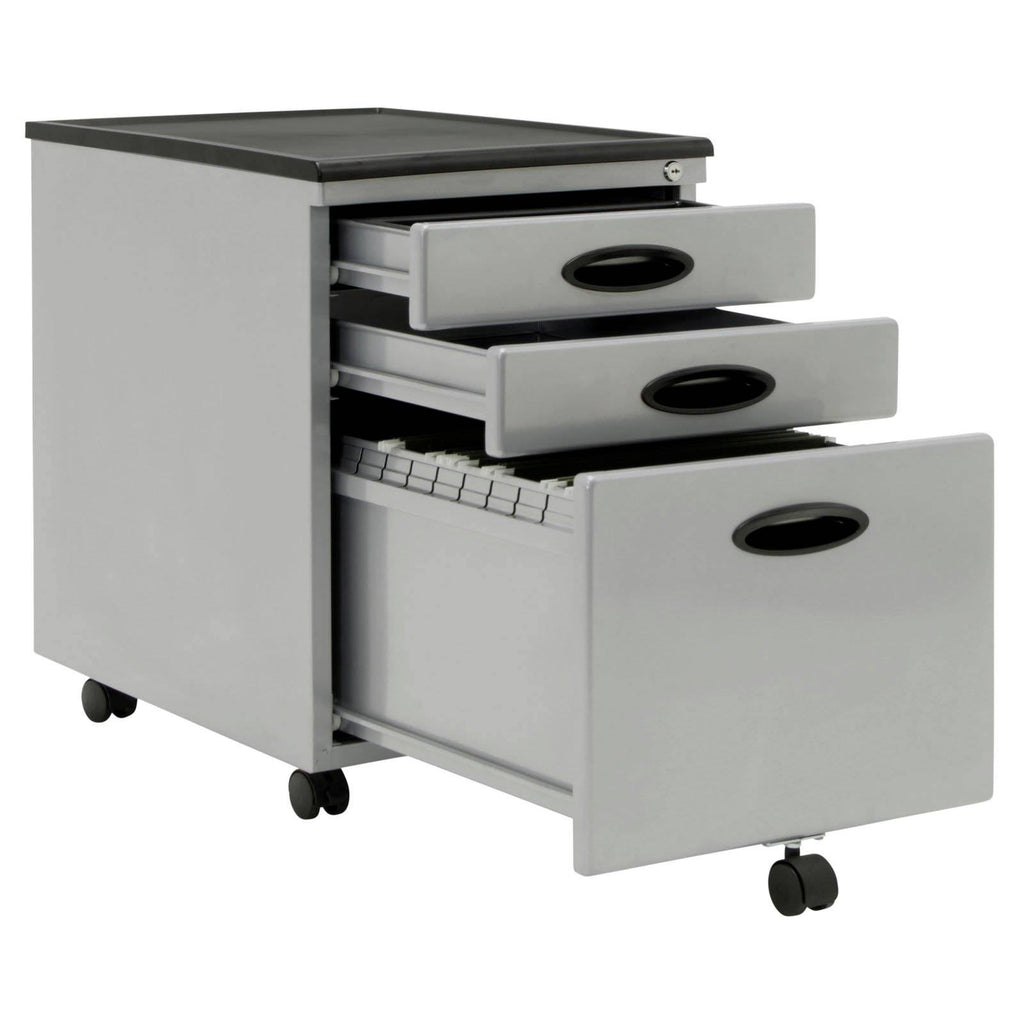 3 Drawer File Cabinet (3 Pack), Gray Q25474
