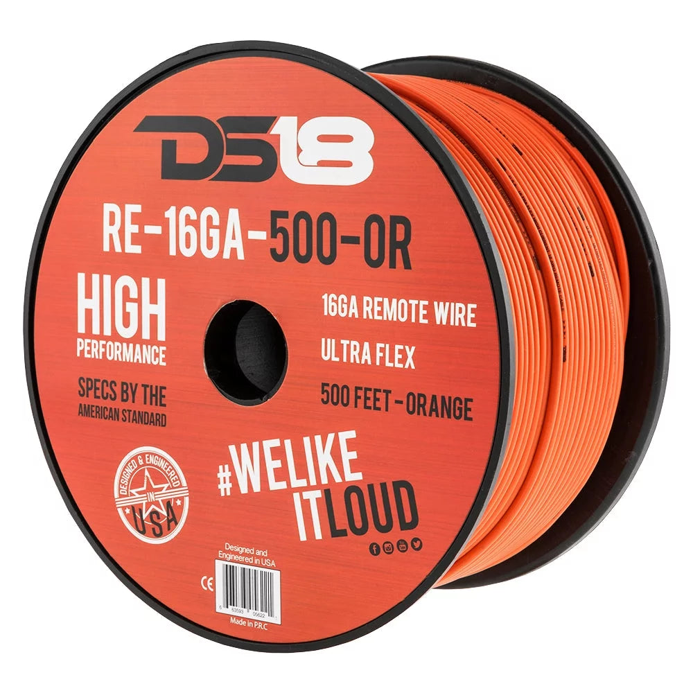 16 Gauge 500' Feet Red Primary Remote Wire 12V Auto Wiring Cable AWG Ultra Flex Spool A76393
