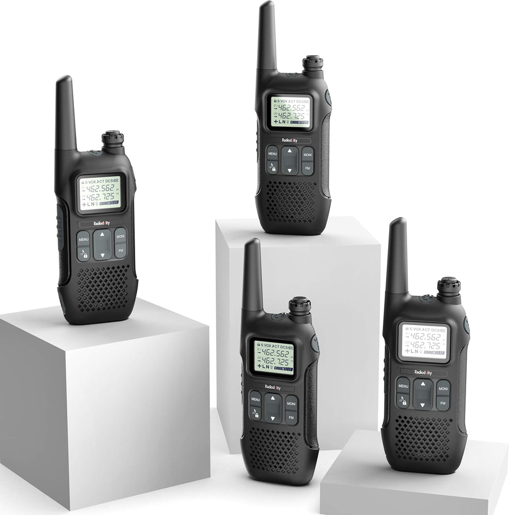 4 Pack FRS Two-Way Radio Walkie Talkies with Earpiece, USB Charging P815