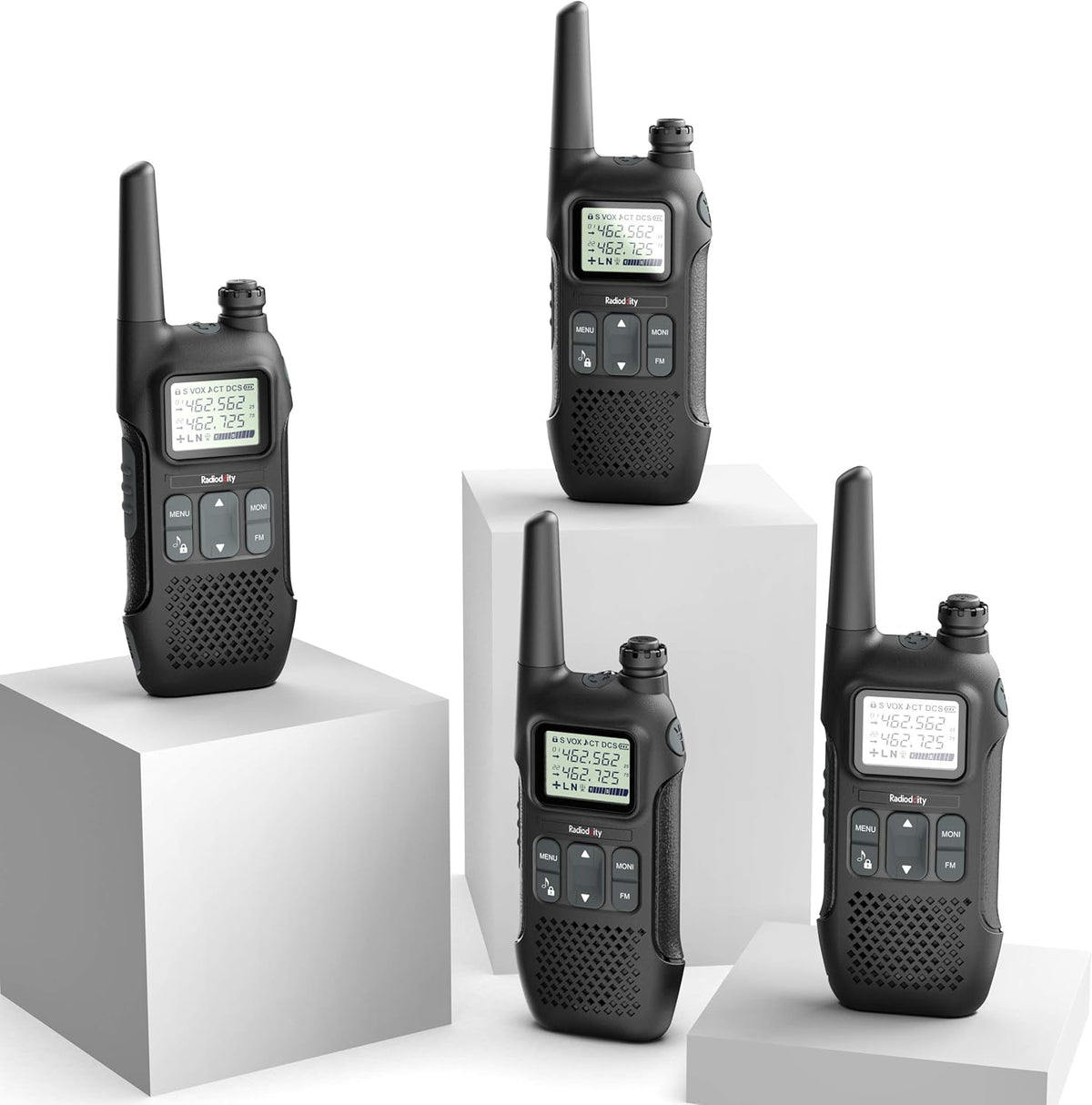 4 Pack FRS Two-Way Radio Walkie Talkies with Earpiece, USB Charging P815