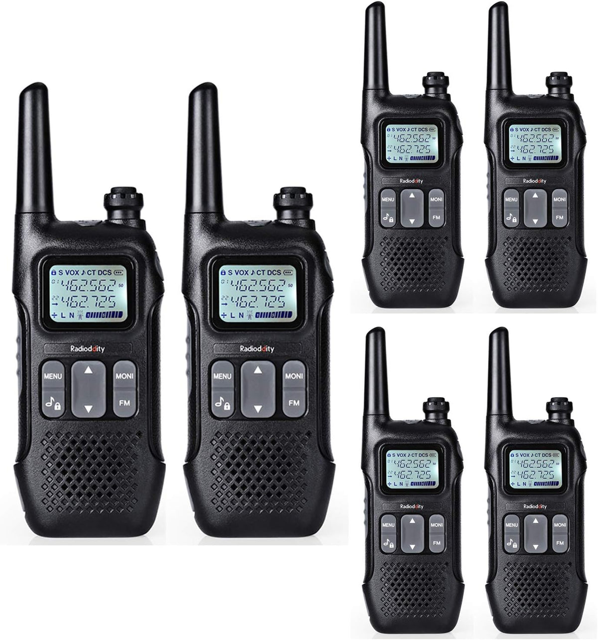 4 Pack FRS Two-Way Radio Walkie Talkies with Earpiece, USB Charging P815